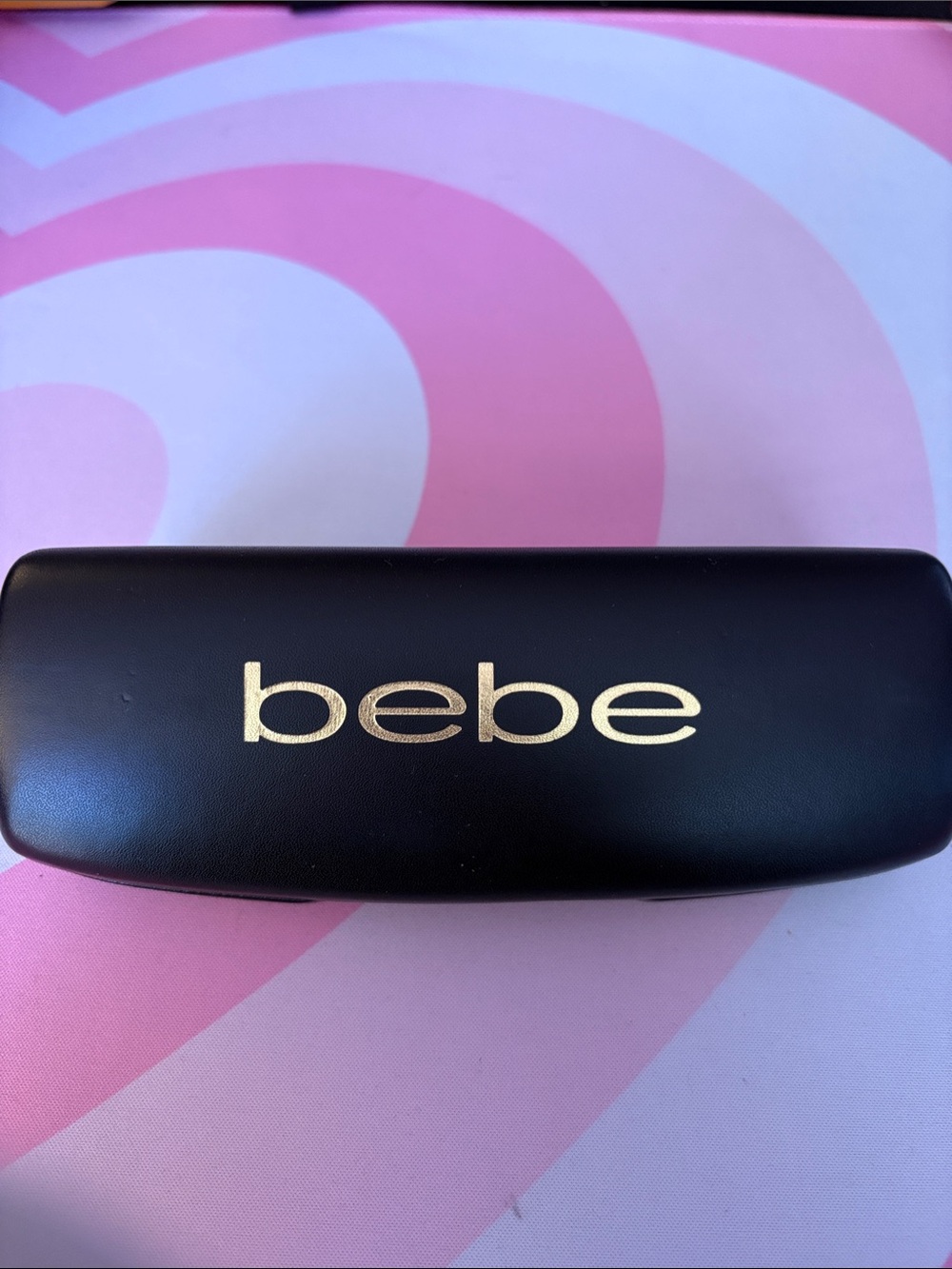 bebe Black Eyewear Case with Gold Logo